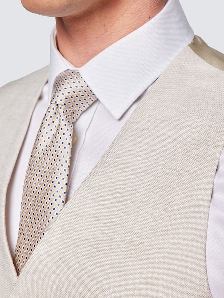 Hawes & Curtis Cream Tailored Italian 100% Linen Waistcoat - Image 3 of 3