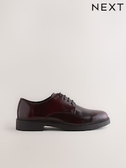 Burgundy Red Hi-Shine Leather Derby Shoes - Image 2 of 7