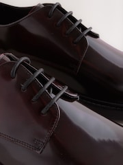 Burgundy Red Hi-Shine Leather Derby Shoes - Image 5 of 7