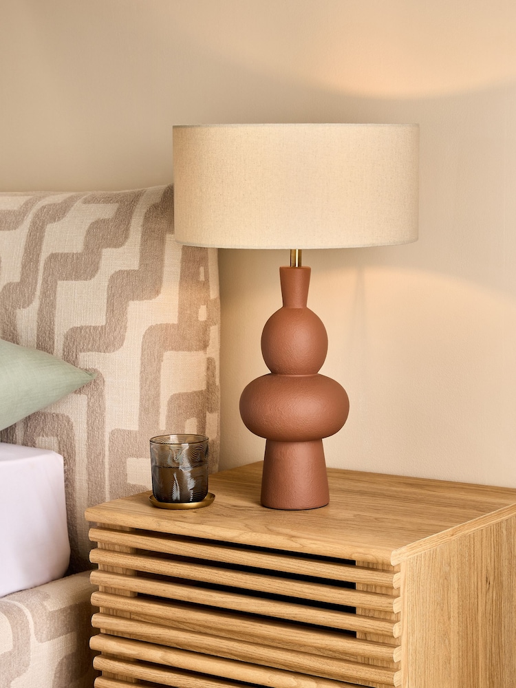 MADE.COM Brown Freyja Ceramic Table Lamp - Image 1 of 4 MADE.COM Brown Freyja Ceramic Table Lamp - Image 1 of 4