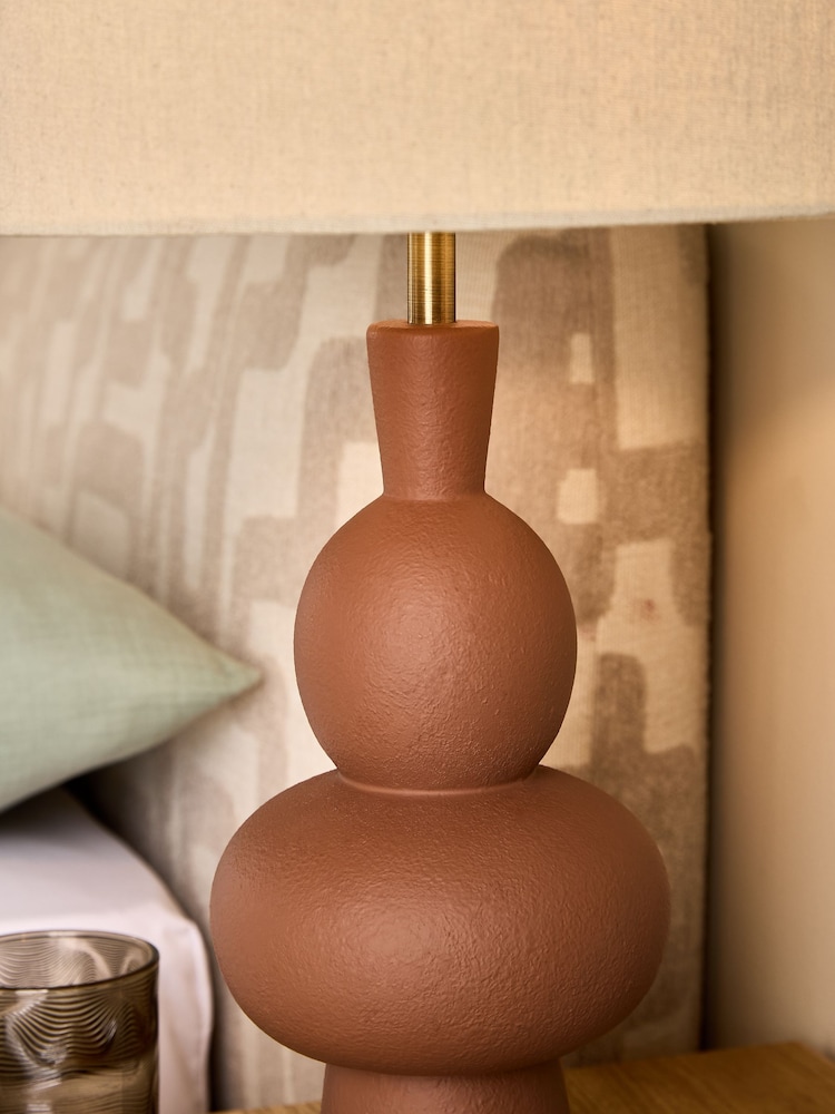 MADE.COM Brown Freyja Ceramic Table Lamp - Image 2 of 4