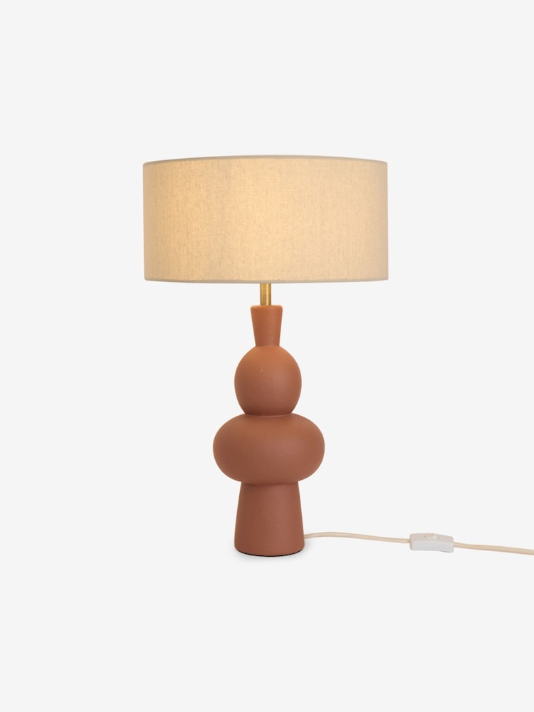 MADE.COM Brown Freyja Ceramic Table Lamp - Image 4 of 4 MADE.COM Brown Freyja Ceramic Table Lamp - Image 4 of 4