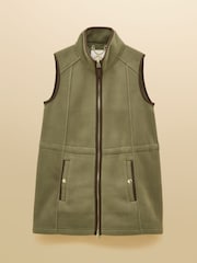 Joules Heritage Light Green Longline Fleece Gilet - Image 11 of 11