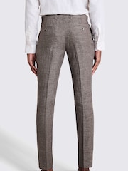 MOSS Grey Slim Fit Linen Trousers - Image 2 of 3