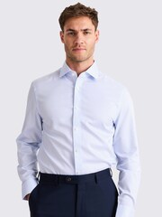 MOSS Blue Tailored Fit Sky Stripe Twill Non Iron Shirt - Image 1 of 3