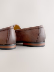 Brown Embossed Leather Loafers - Image 5 of 5