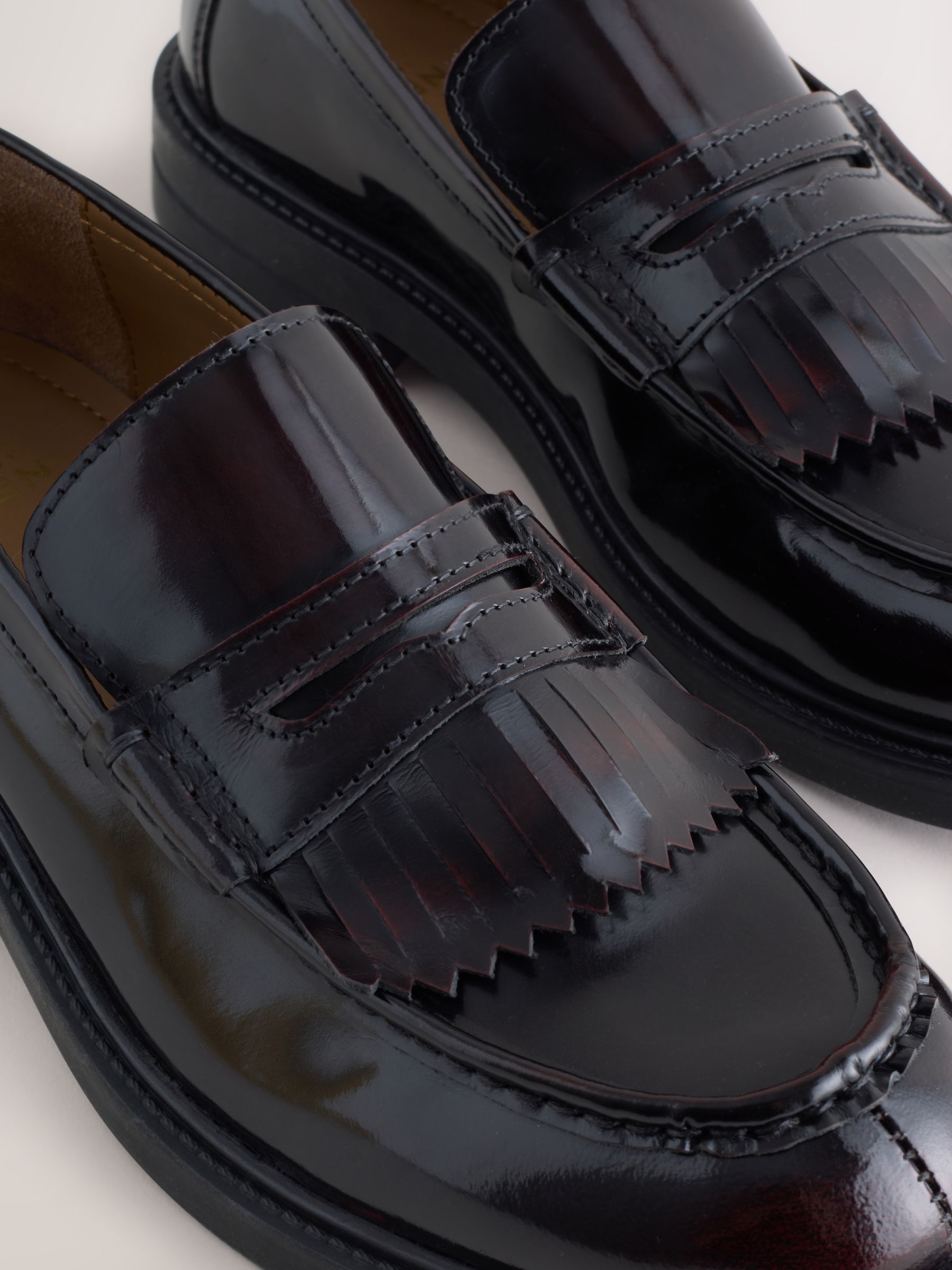 Buy Burgundy Red Fringe Penny Loafers from Next USA