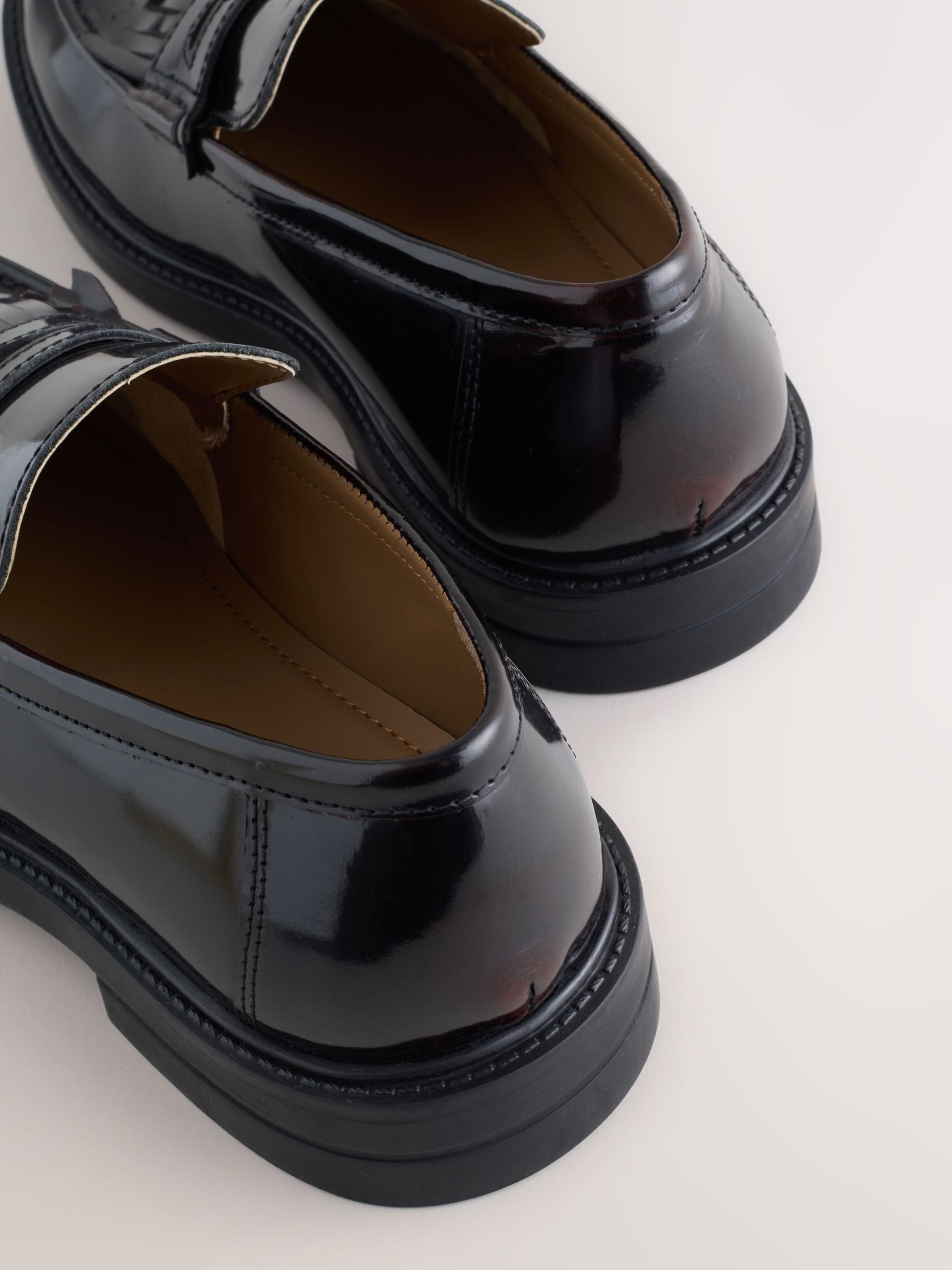 Buy Burgundy Red Fringe Penny Loafers from Next USA
