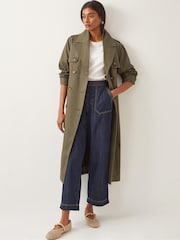 Monsoon Blue Harper Short Wide Leg 100% Cotton Jeans - Image 2 of 4