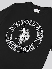črna - ZDA Polo Assn. Moška majica USPA Circle Print 100% Cotton T-Shirt - Slika 7 iz 7