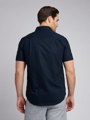 U.S. Polo Assn. Blue Mens Linen Blend Short Sleeve Shirt - Image 3 of 7