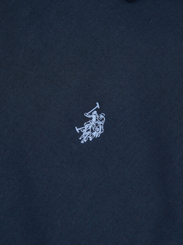 U.S. Polo Assn. Blue Mens Linen Blend Short Sleeve Shirt - Image 7 of 7