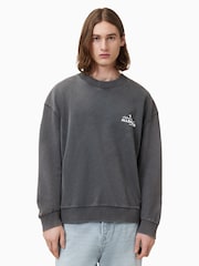 AllSaints Grey Soleil Crew 100% Organic Cotton Sweatshirt - Image 1 of 6