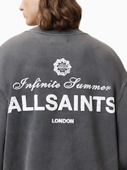 AllSaints Grey Soleil Crew 100% Organic Cotton Sweatshirt - Image 2 of 6