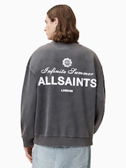 AllSaints Grey Soleil Crew 100% Organic Cotton Sweatshirt - Image 3 of 6