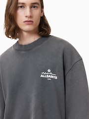 AllSaints Grey Soleil Crew 100% Organic Cotton Sweatshirt - Image 4 of 6