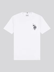 أبيض - U.S. Polo Assn. Mens Large Player 100% Cotton T-Shirt - صورة 1 من 3