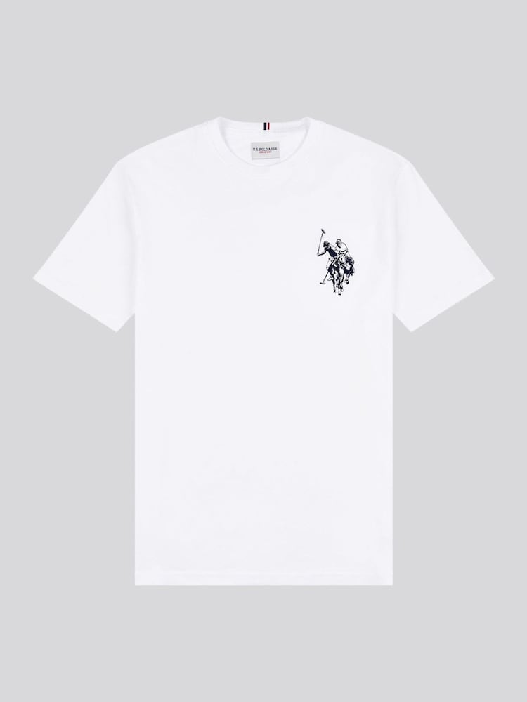 أبيض - U.S. Polo Assn. Mens Large Player 100% Cotton T-Shirt - صورة 1 من 3