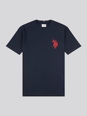 أزرق - U.S. Polo Assn. Mens Large Player 100% Cotton T-Shirt - صورة 1 من 3
