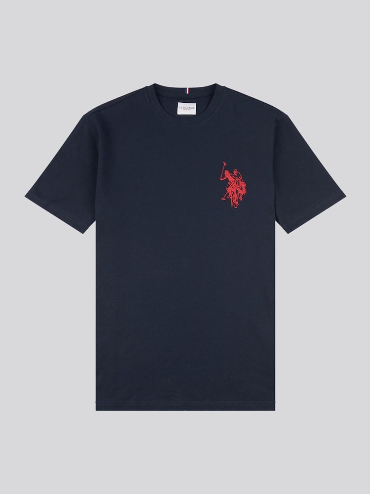 أزرق - U.S. Polo Assn. Mens Large Player 100% Cotton T-Shirt - صورة 1 من 3