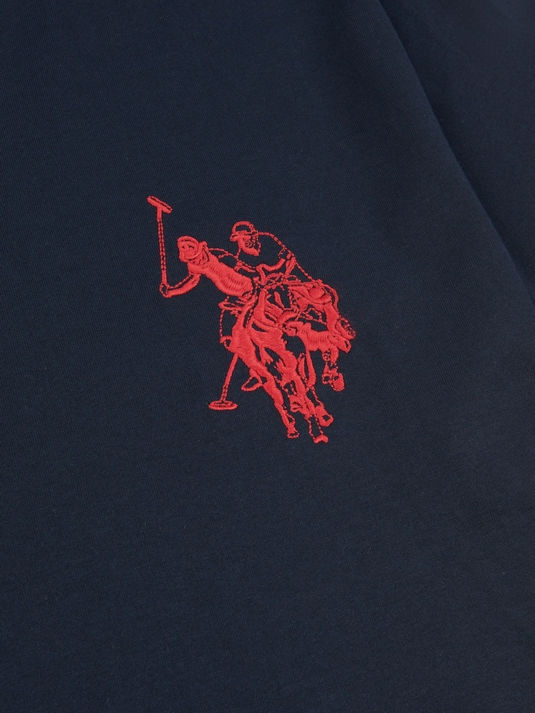 أزرق - U.S. Polo Assn. Mens Large Player 100% Cotton T-Shirt - صورة 3 من 3