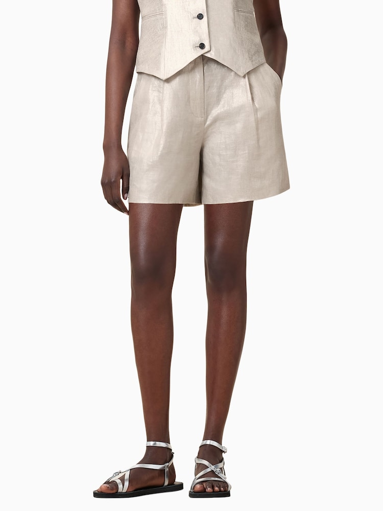 AllSaints Natural Averie Shorts - Image 2 of 9