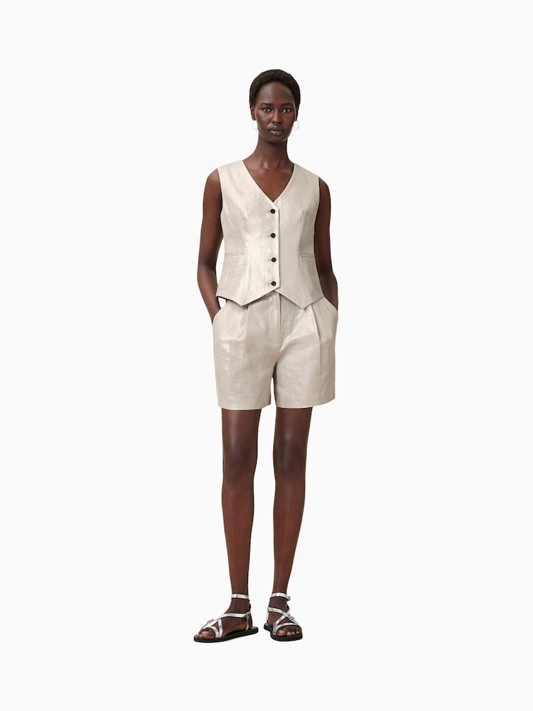 AllSaints Natural Averie Shorts - Image 4 of 9