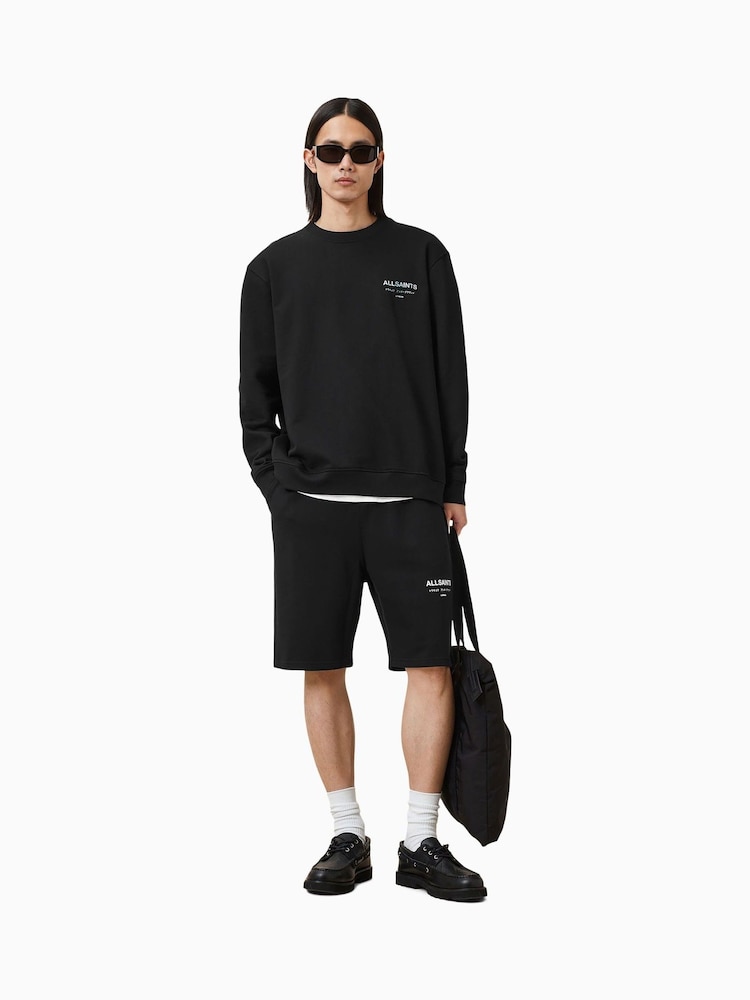 AllSaints Black Underground Cotton Crew Sweatshirt - Image 3 of 7