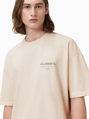 Chalk White - Футболка из 100% хлопка с круглым вырезом Allsaints Underground - Изображение 4 из 7