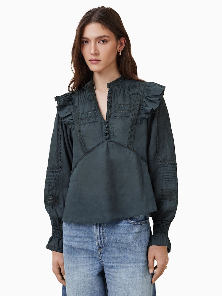 AllSaints Blue Heather Top - Image 1 of 6