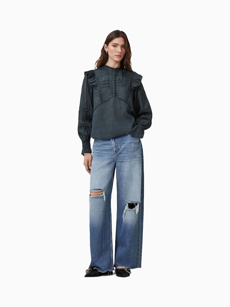 AllSaints Blue Heather Top - Image 3 of 6