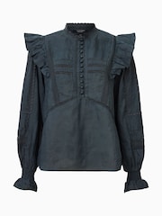 AllSaints Blue Heather Top - Image 6 of 6