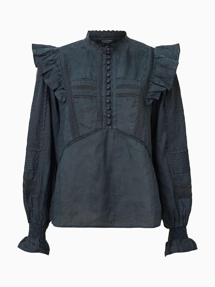 AllSaints Blue Heather Top - Image 6 of 6