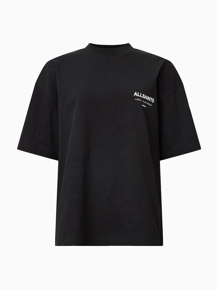 AllSaints Black Chrome Underground Etta 100% Organic Cotton T-Shirt - Image 10 of 10