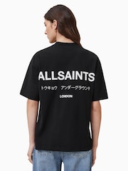 AllSaints Black Chrome Underground Etta 100% Organic Cotton T-Shirt - Image 2 of 10