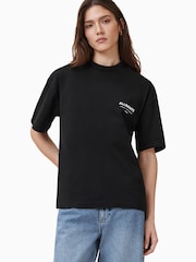 AllSaints Black Chrome Underground Etta 100% Organic Cotton T-Shirt - Image 3 of 10
