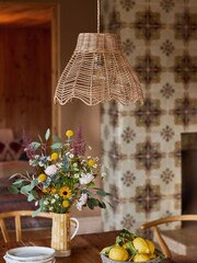 FatFace Natural Scalloped Edge Rattan Easy Fit Light Shade - Image 2 of 5