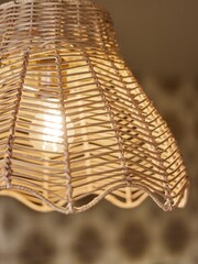 FatFace Natural Scalloped Edge Rattan Easy Fit Light Shade - Image 3 of 5