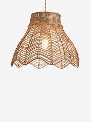 FatFace Natural Scalloped Edge Rattan Easy Fit Light Shade - Image 4 of 5