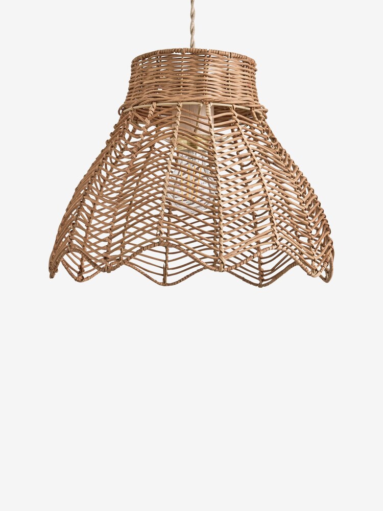 FatFace Natural Scalloped Edge Rattan Easy Fit Light Shade - Image 5 of 5
