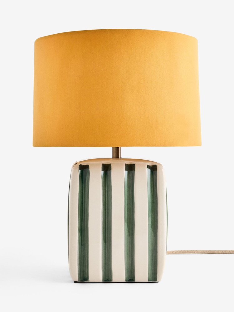 FatFace Orange/White Ceramic Stripe Table Light - Image 6 of 6