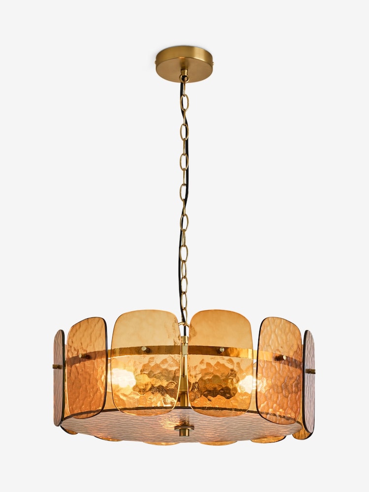 Rockett St George Amber Orange Retro Glow Glass Chandelier - Image 4 of 4