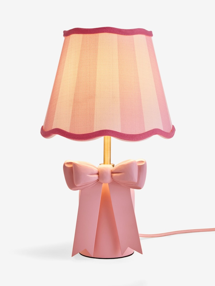 Cath Kidston Pink/White Cream Canopy Bow Table Lamp - Image 1 of 1 Cath Kidston Pink/White Cream Canopy Bow Table Lamp - Image 1 of 1