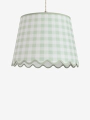 Jojo Maman Bébé Green/Ecru Easy Fit Gingham Scallop Shade Ceiling Light - Image 5 of 5