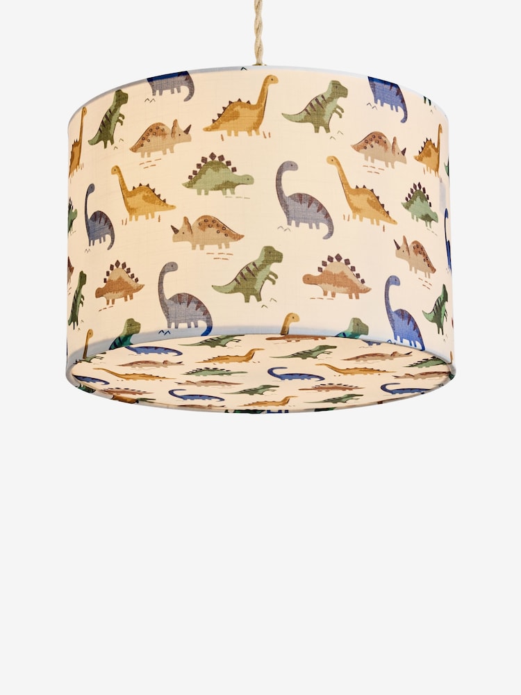 Jojo Maman Bébé Blue/Green Easy Fit Dinosaur Print Shade Ceiling Light - Image 4 of 4 Jojo Maman Bébé Blue/Green Easy Fit Dinosaur Print Shade Ceiling Light - Image 4 of 4