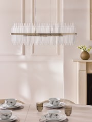 Lipsy Gold Oval Glass Ceiling Light - Image 2 of 5