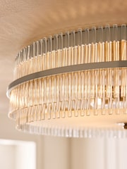 Lipsy Brushed Silver Large Flush Ceiling Light - Image 3 of 5