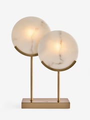 Lipsy Brass Rechargable Marble Effect Disc Table Lamp - Image 5 of 6