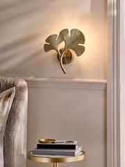 Lipsy Brass Ginkgo Leaf Wall Lamp - Image 2 of 4