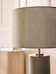 Lipsy Grey Faux Leather Table Lamp - Image 3 of 4